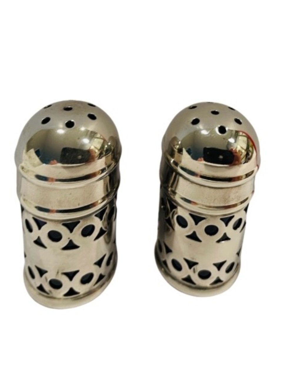 Apex Silver Plated Cobalt Blue Salt Pepper Shakers